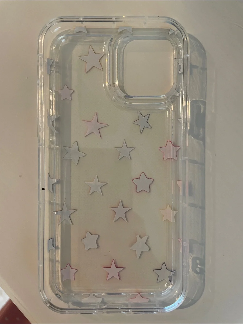 iPhone 12 Pro Clear Star Print Phone Case - Multicolor